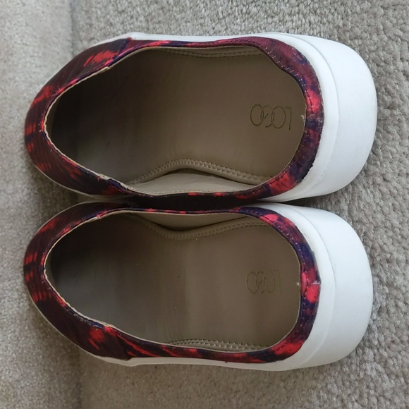 Logo Lori Goldstein Diane Printed Slip On Mule Sneaker 7M Red Blue - Picture 7 of 13